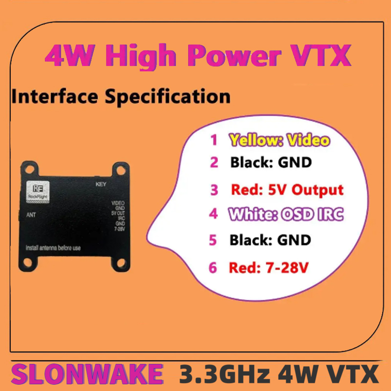 SLONWAKE FPV 3.3G 16CH 4000mW  - Fpv Antenna Receiver avis et prix