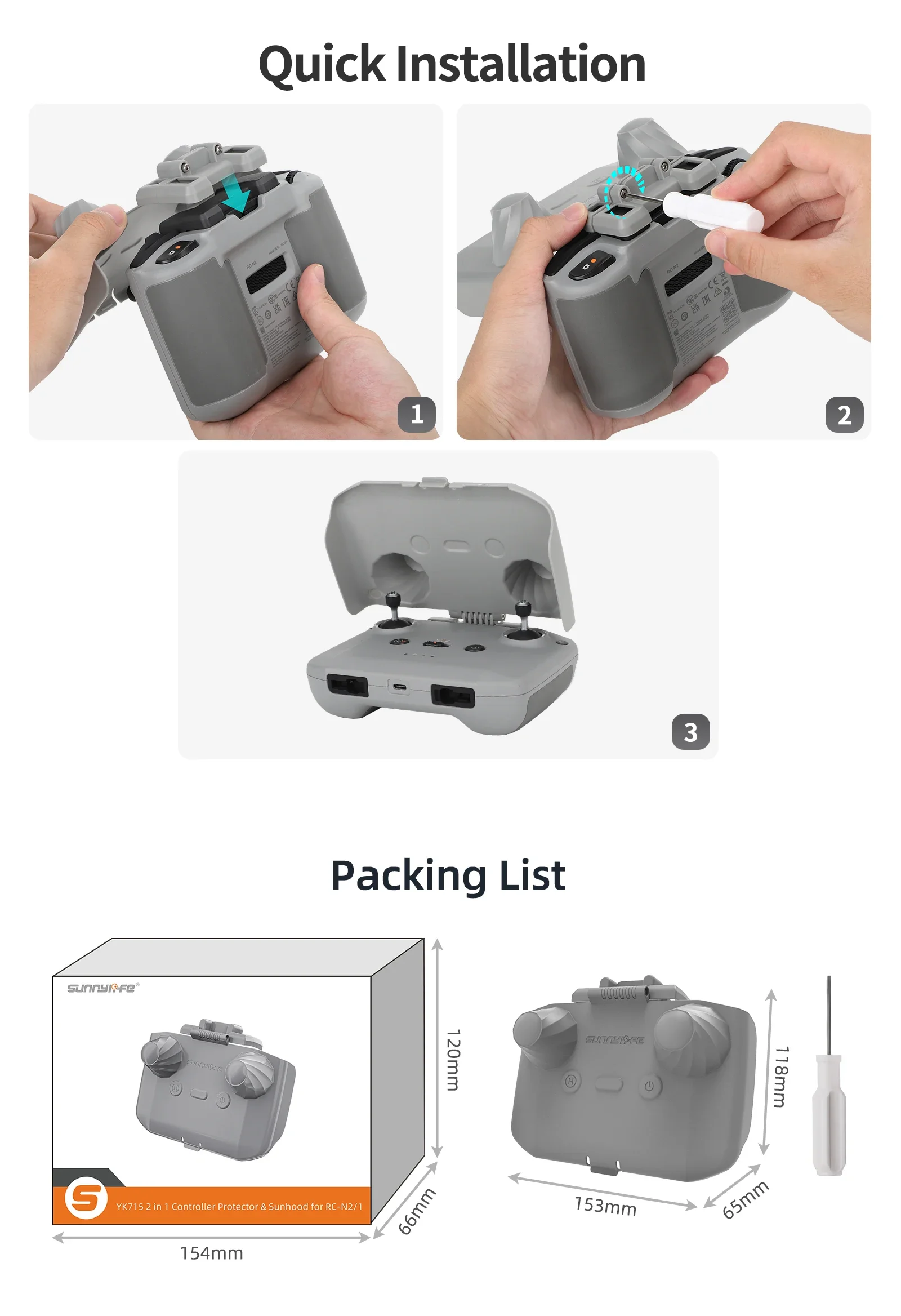 2 in 1 Controller Protector Su - Drone Dji Rc 3 avis et prix