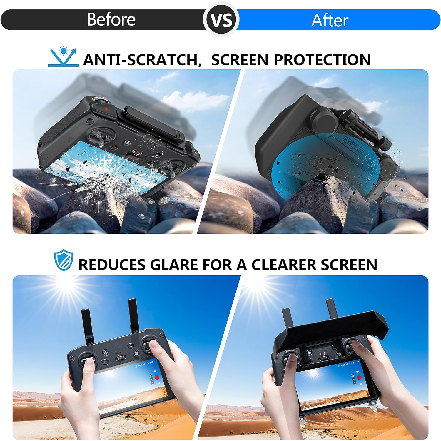 2-in-1 Sun Hood & Joystick Cov - Drone Rc Pro 2 avis et prix