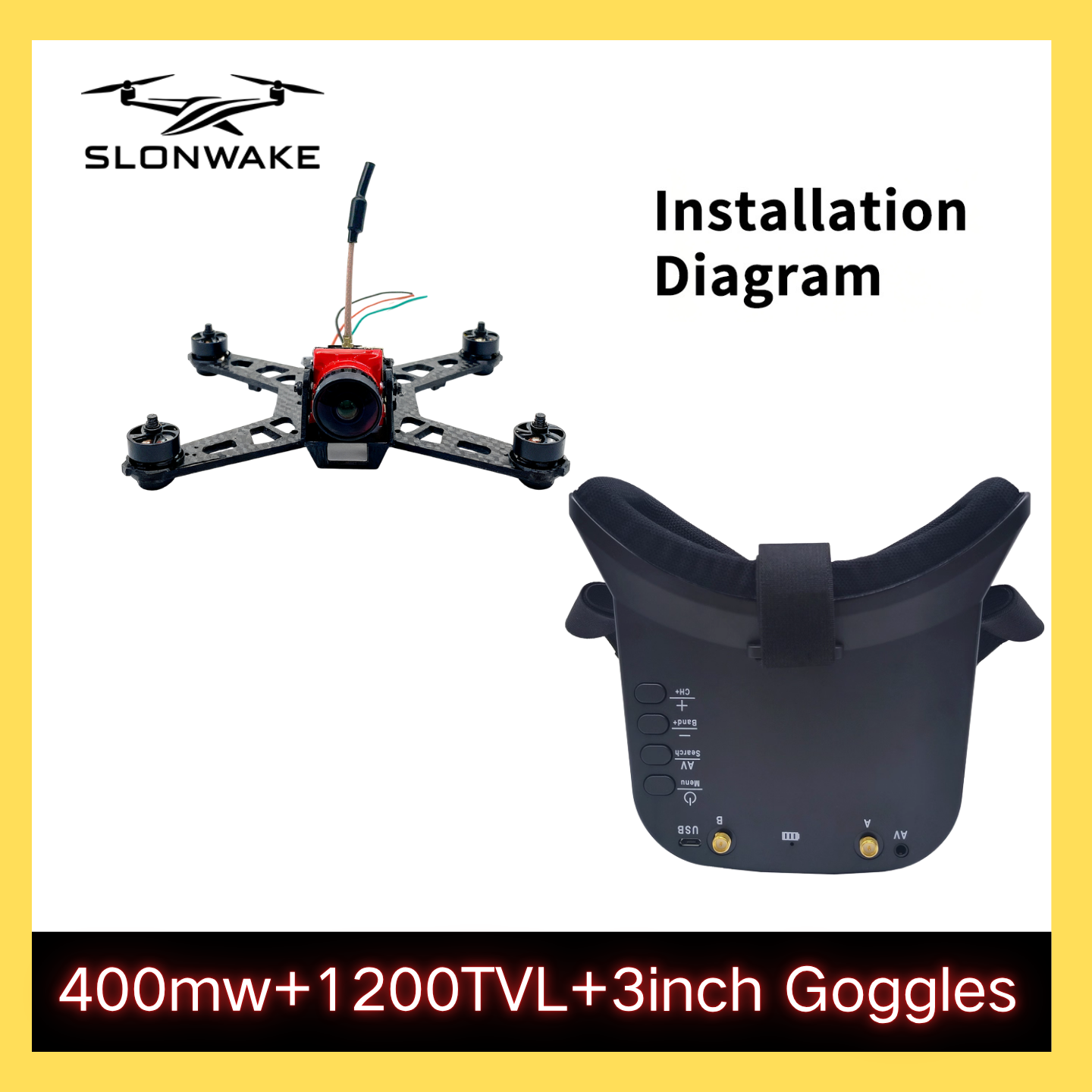 SLONWAKE 5.8G 48CH FPV 400mw V - Drone Rc Controller avis et prix
