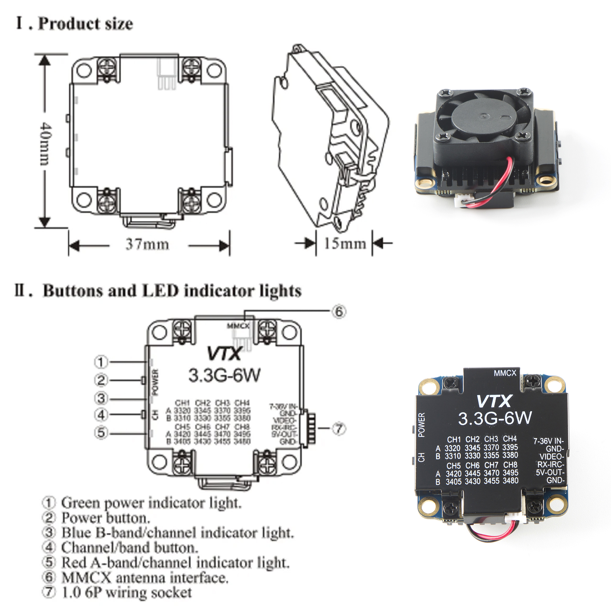 FPV Video Transmitter 3.3G 6W  - Drone Rc Controller avis et prix